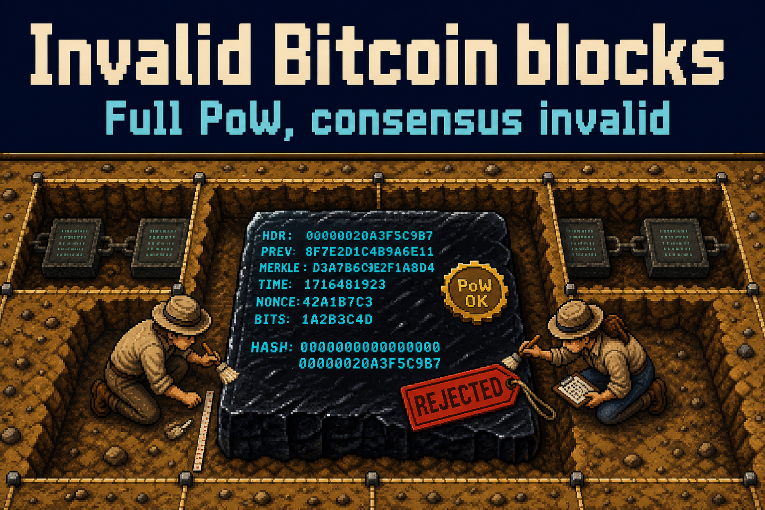 Cover image for Invalid Bitcoin blocks: full PoW, consensus invalid